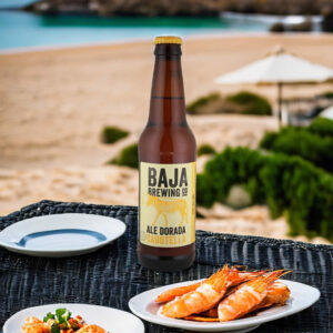 Cerveza Baja Brewing Cabotella con mariscos