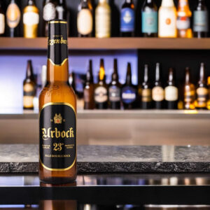 Cerveza Eggenberg Urbock 23 en un bar