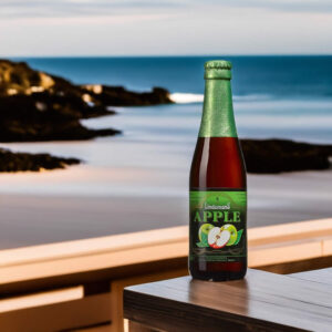 Cerveza Lindemans Apple con mar de fondo