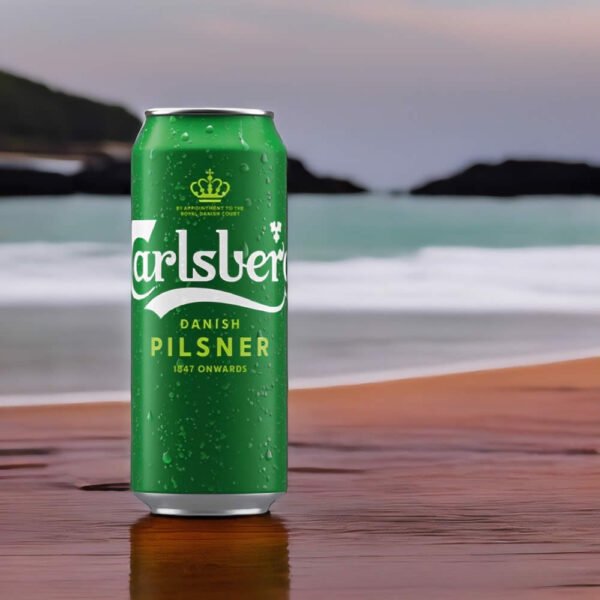 Cerveza Carlsberg Pilsner en el mar