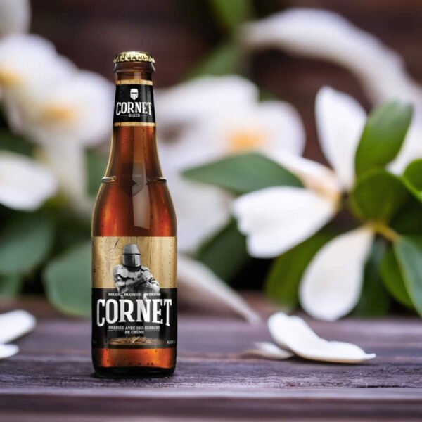 Cerveza Cornet Blonde con flores