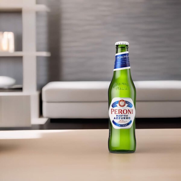 Cerveza Peroni Nastro Azzurro en sala de estar