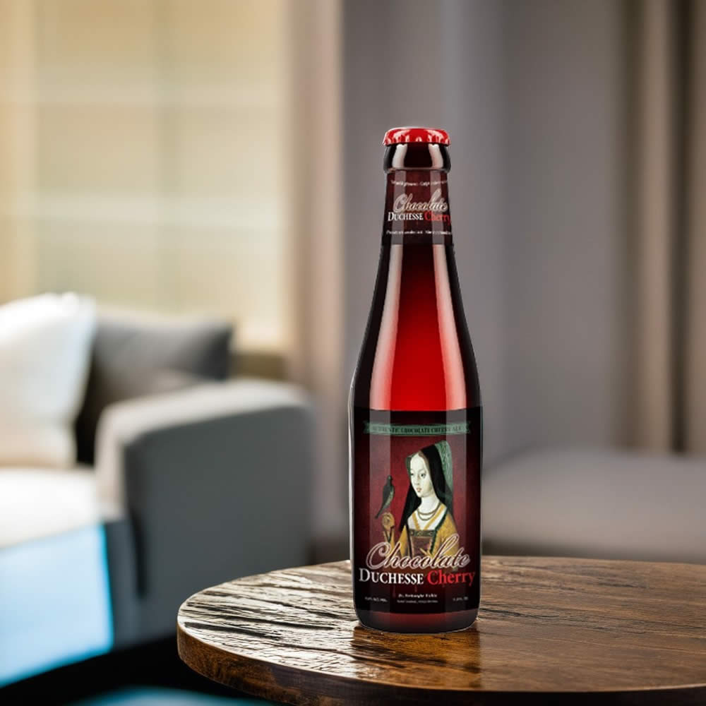 Cerveza Verhaeghe Duchesse Cherry Chocolate en sala de estar