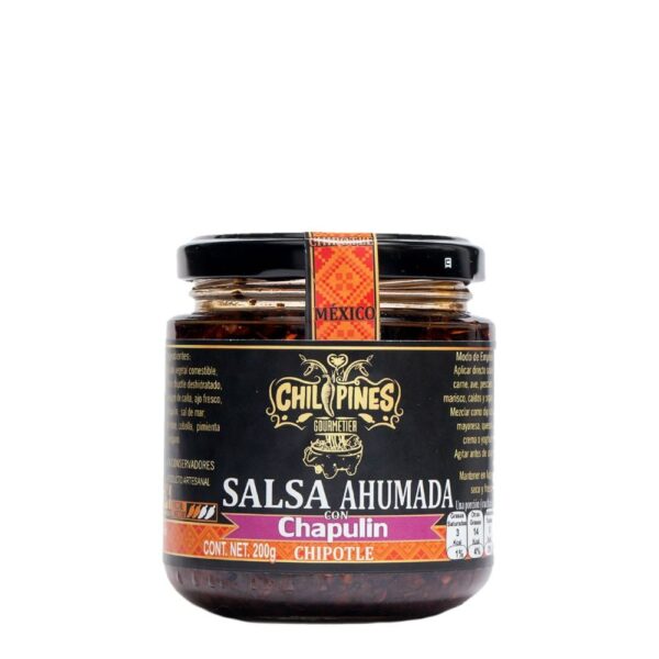 Chilipines Salsa de Chapulines Con Chile Chipotle