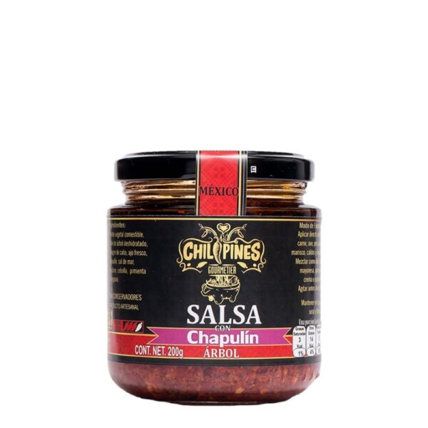 Chilipines Salsa de Chapulines Con Chile de Árbol