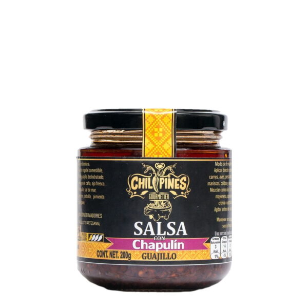 Chilipines Salsa de Chapulines Con Chile Guajillo