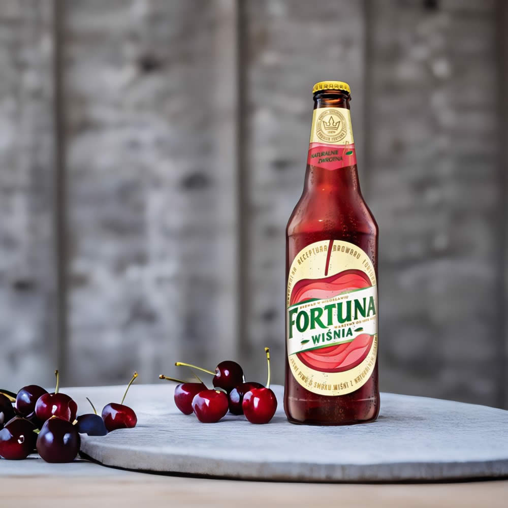 Cerveza Fortuna Wisnia con cerezas