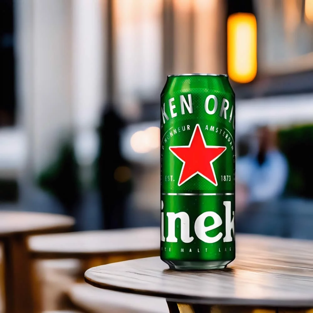 Cerveza Heineken Pilsner sobre mesa