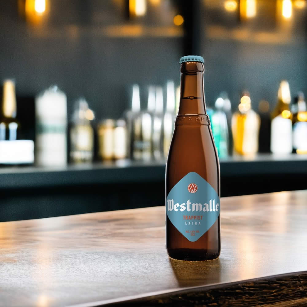 Cerveza Westmalle Extra en barra de bar