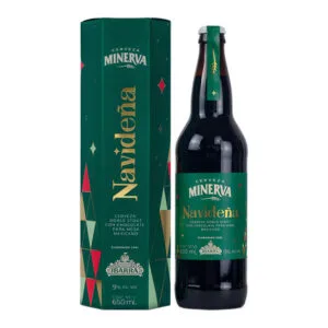 Cerveza Minerva Navide&ntilde;a 2022 Caja y botella